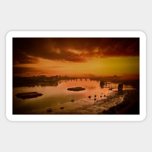 The Thames Barrier at dawn Sticker